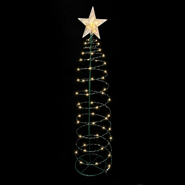 Timer LED Spiral Tree Stake Light | 95cm, 70 Warm White Lights, 6 Hour Timer