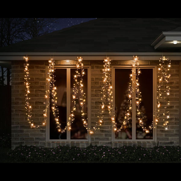 LED Cluster Lights 3000 Vintage Gold | IP20, 8m Lead Wire, Green Cable
