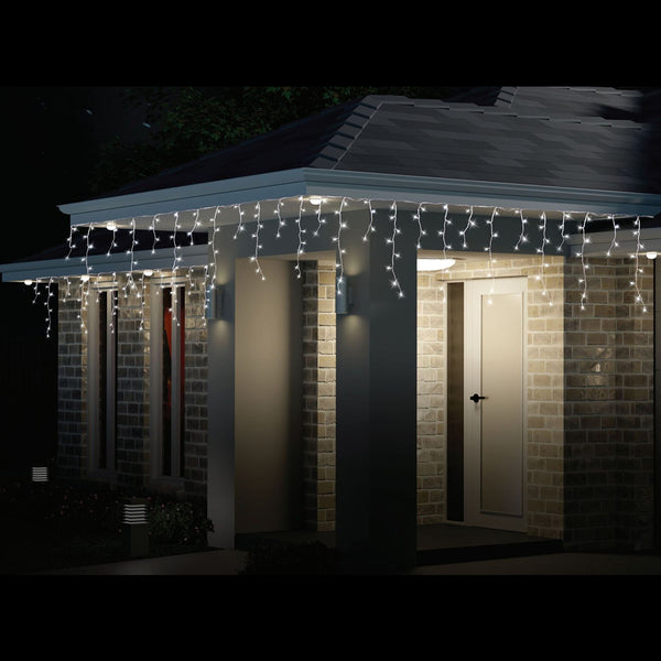 LED Icicle Lights 500 White | IP20, 8 Function Controller, 5m Lead Wire