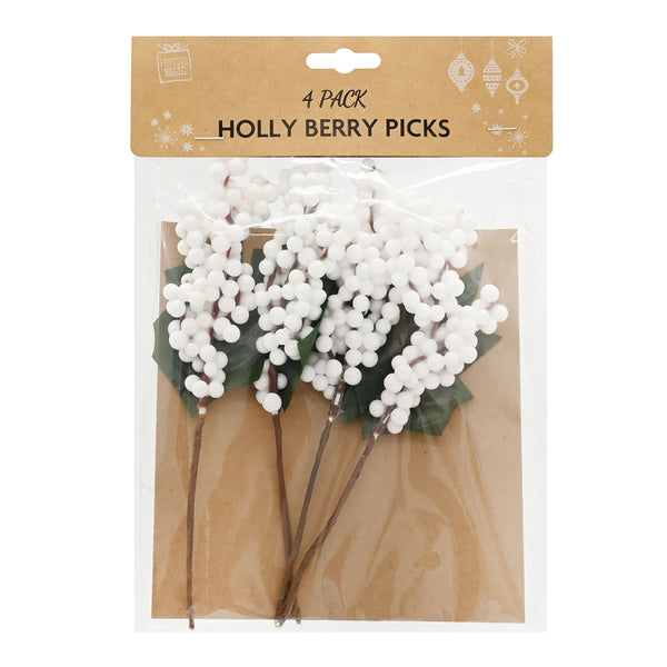 Berry Pick Decorations 17cm | Pack of 4, Assorted Designs