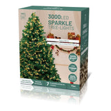 Festive Magic 3,000 Warm White LED Compact Christmas Lights - 75m, Timer