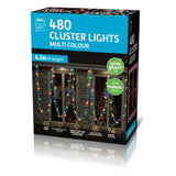 Festive Magic 480 LED Cluster Christmas Lights - Multicolour, 6.2m