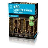 Festive Magic 480 Warm White Cluster LED Christmas Lights - 6.2m