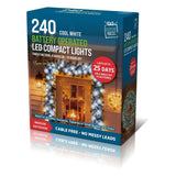 Festive Magic Cool White LED Wreath and Garland Lights - 240 LEDs, 6-Hour Timer