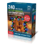 Festive Magic Multicolour LED Wreath and Garland Lights - 240 LEDs, 6-Hour Timer