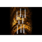 Festive Magic Timer LED Meteor Shower Tube Lights - White, Pack of 8