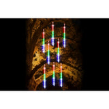 Festive Magic Timer LED Meteor Tube Lights - Multicoloured, Pack of 8
