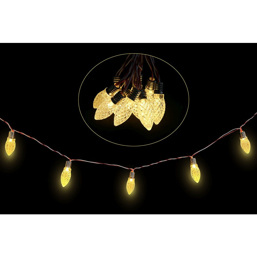 Festive Magic Warm White LED Candy Cone String Lights - Pack of 10