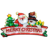 Festive Magic LED Christmas Window Silhouette - Santa, Snowman and Tree, 45cm