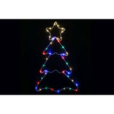 Festive Magic Multicoloured Micro Wire Christmas Tree Window Light - Star Top
