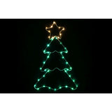 Festive Magic Green LED Micro Wire Christmas Tree Window Light - Warm White Star