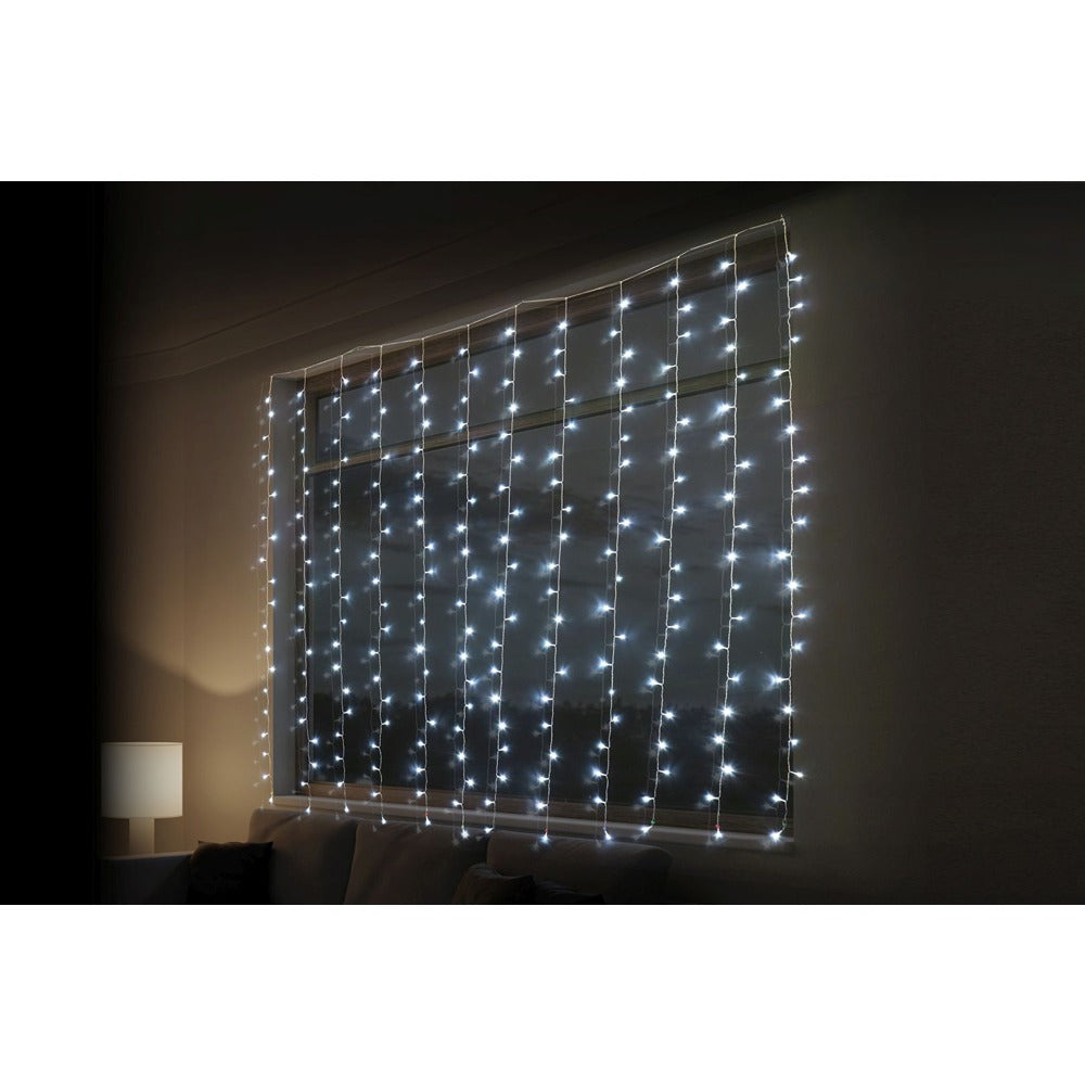 Festive Magic Cool White LED Curtain Christmas Lights - 2 x 2m