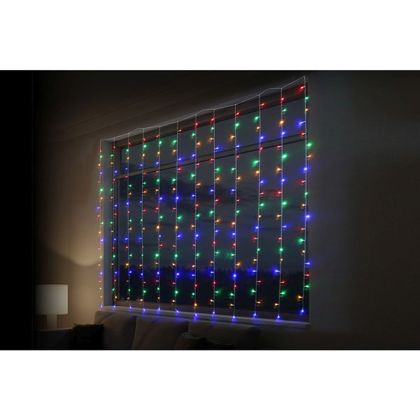Festive Magic Multicoloured LED Curtain Christmas Lights - 2 x 2m