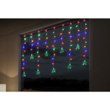 Festive Magic Multicoloured Star Curtain Christmas Lights - Hanging Design