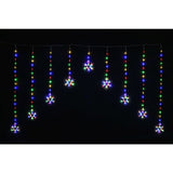 Festive Magic Multicoloured LED Snowflake Curtain Lights - Cascading Drops