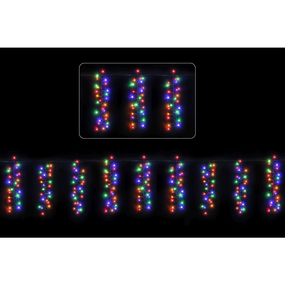 Festive Magic Multicoloured LED Cluster Curtain Lights - 4.8m, 400 LEDs