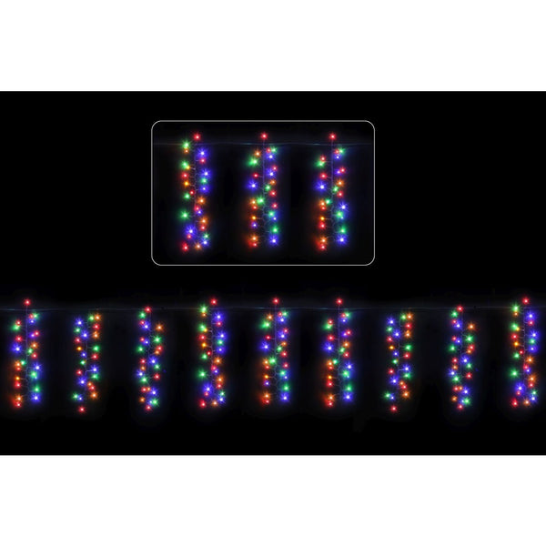 Festive Magic Multicoloured LED Cluster Curtain Lights - 4.8m, 400 LEDs