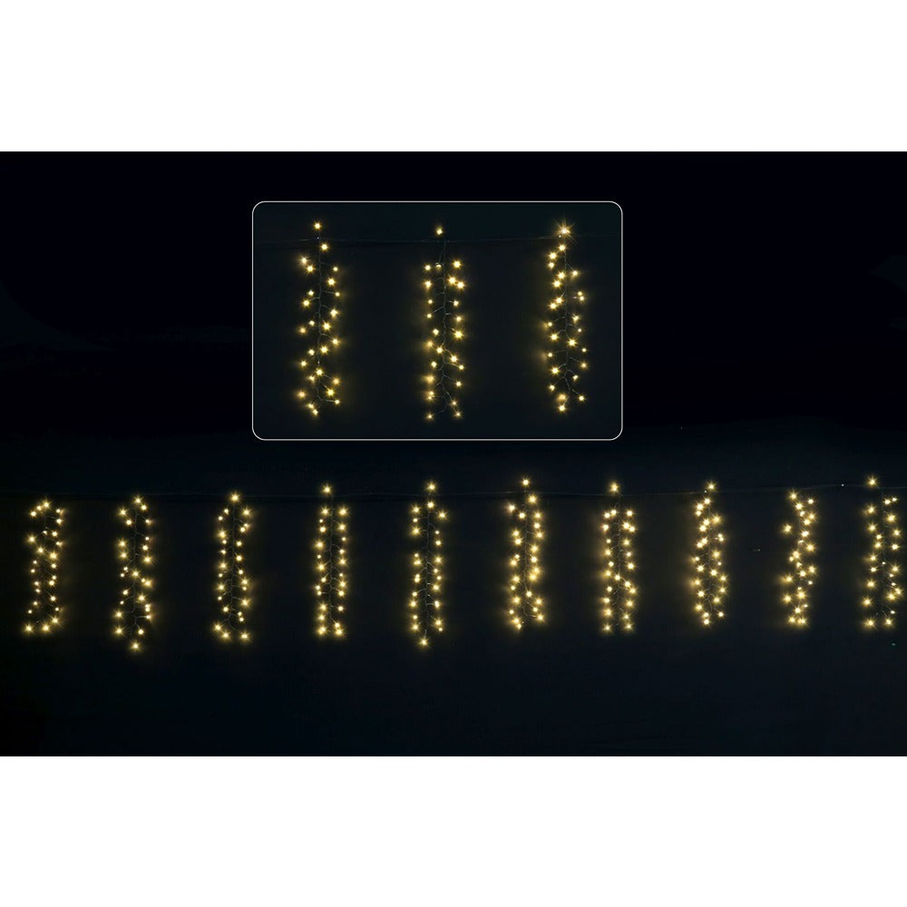 Festive Magic Warm White Cluster Curtain Christmas Lights - 4.8m, 400 LEDs