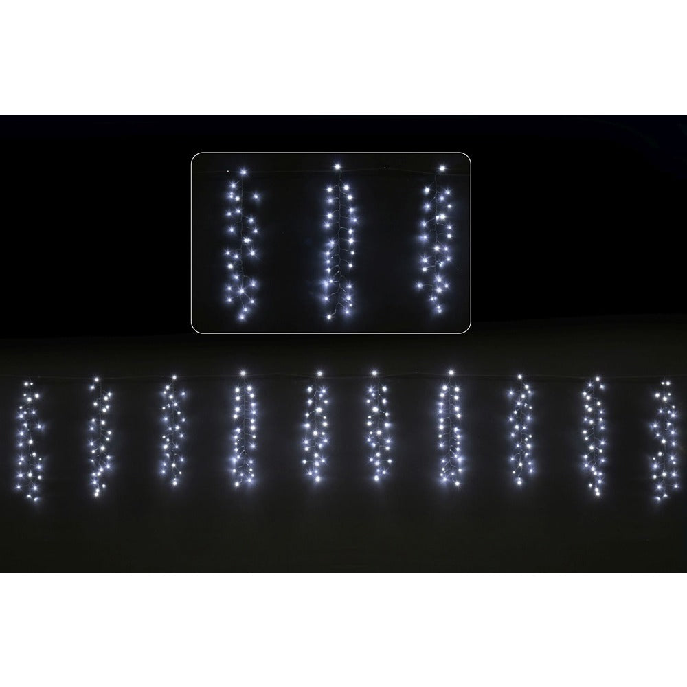 Festive Magic Cool White LED Cluster Curtain Lights - 4.8m, 400 LEDs