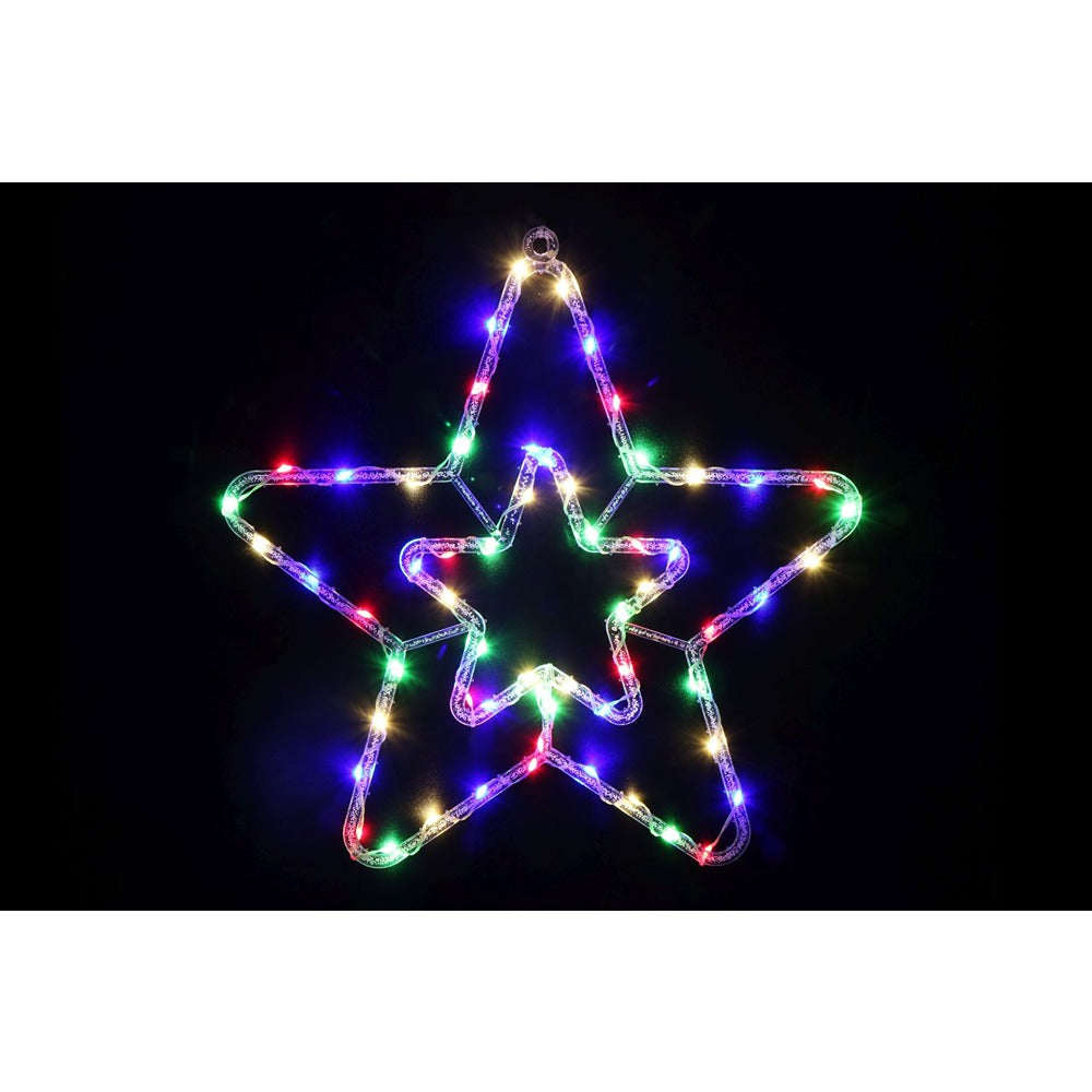 Festive Magic LED Flexi Cable Crystal Double Star Light - Multicoloured