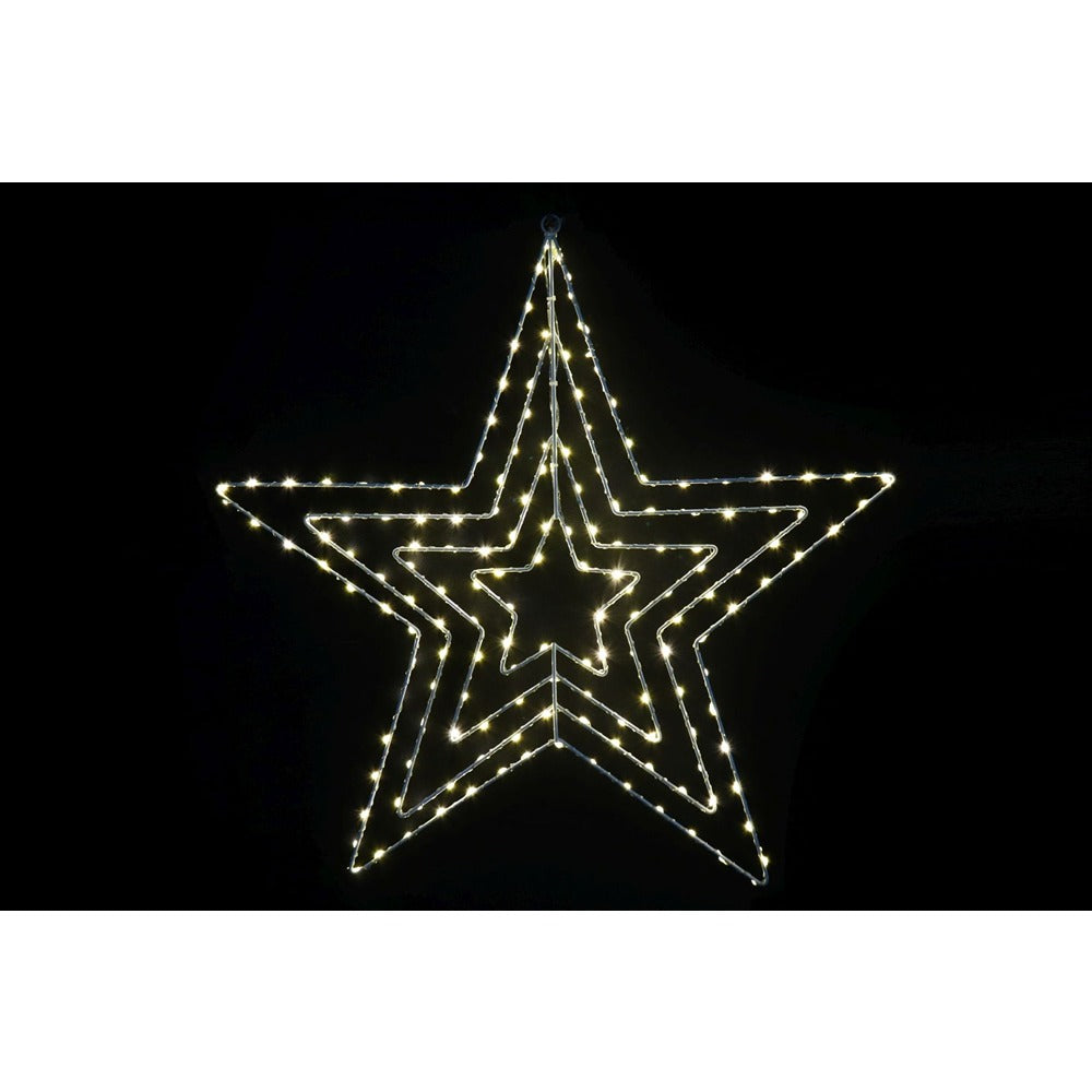 Festive Magic Warm White Micro LED Layered Christmas Star - 50cm, Flashing