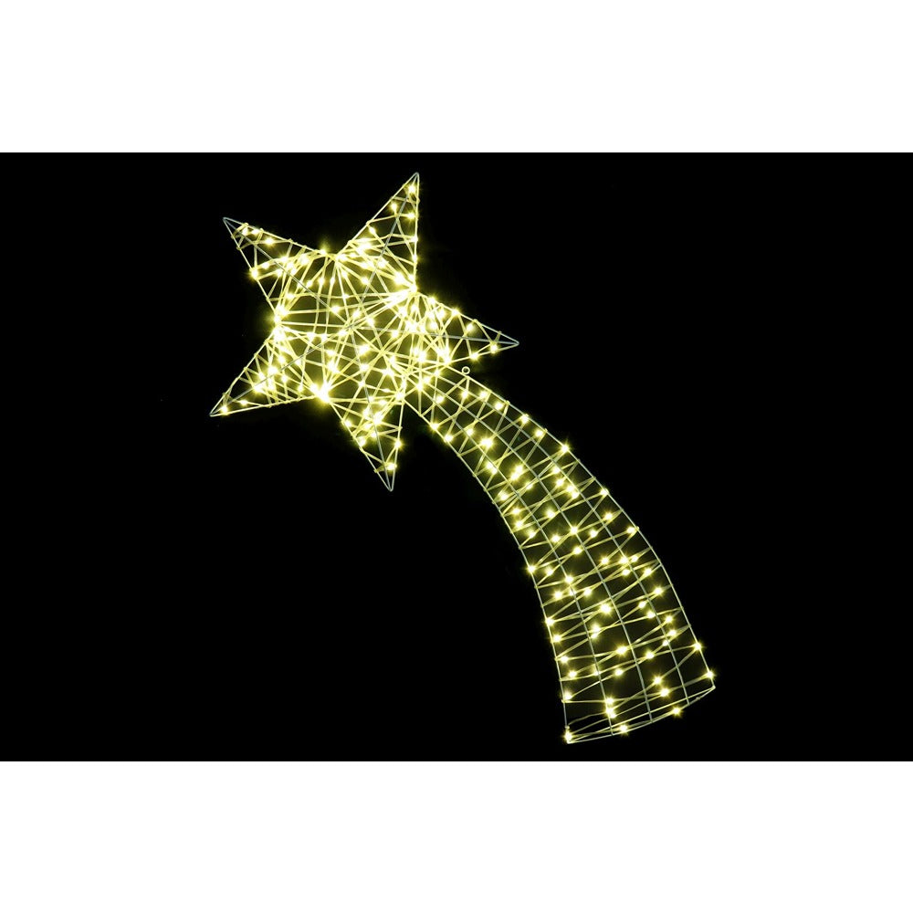 Festive Magic Gold-Tone LED Shooting Star Christmas Decoration - Warm White