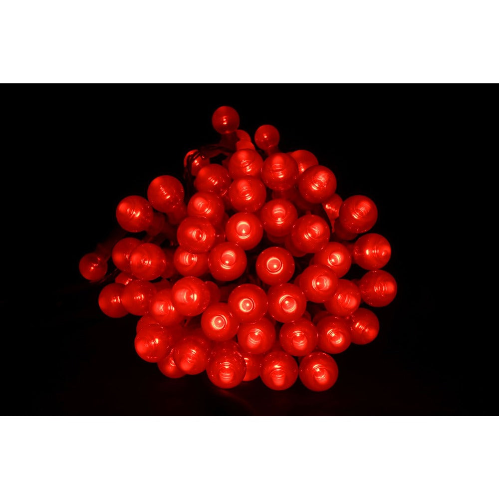 Festive Magic Large Red Berry LED Christmas String Lights - 100 Bulbs