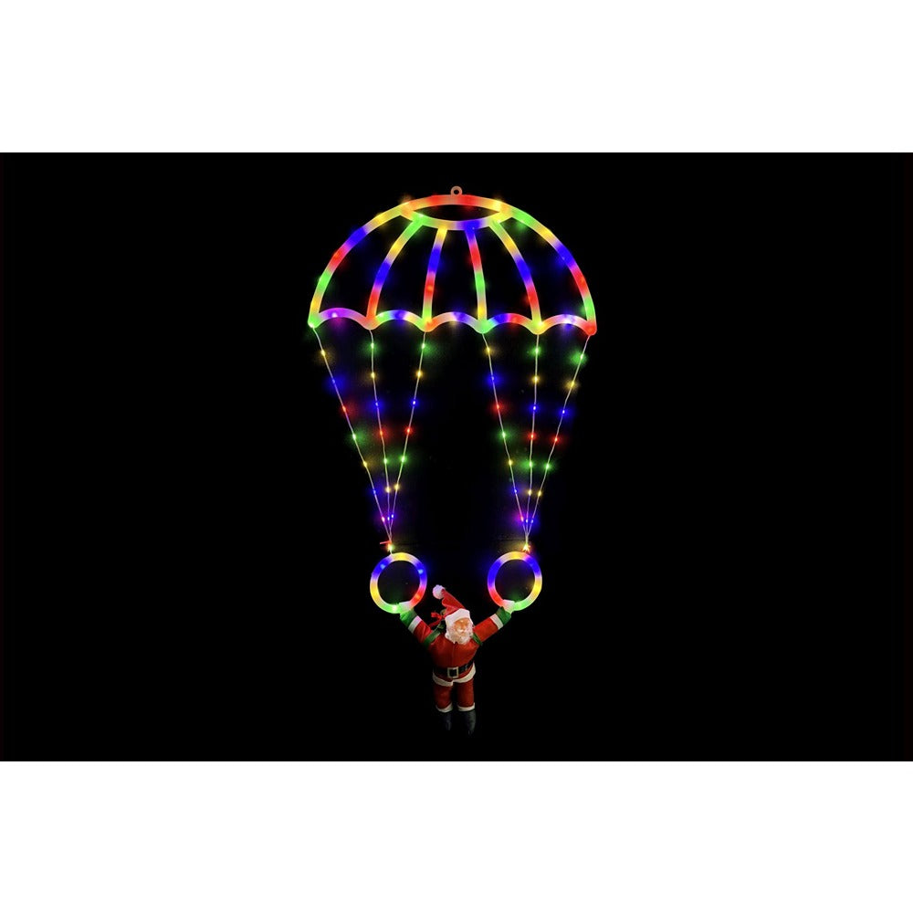 Festive Magic Parachuting Santa Christmas Decoration - Multicolour LED