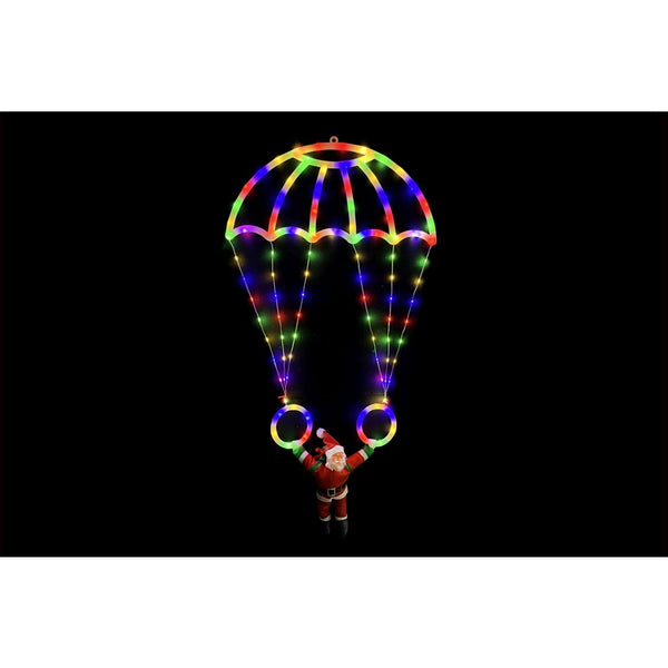 Festive Magic Parachuting Santa Christmas Decoration - Multicolour LED