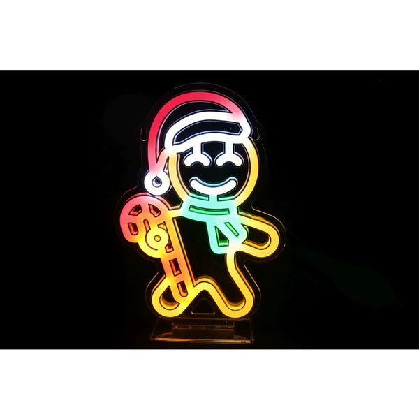 Festive Magic LED Neon Flex Gingerbread Man Table Decoration - 18.5 x 27cm, USB