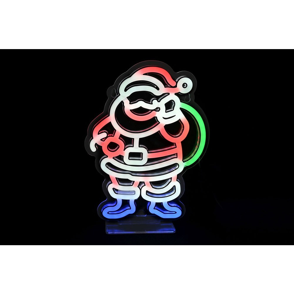 Festive Magic Multicoloured LED Neonflex Santa Table Light - 20 x 27cm, USB