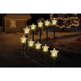 Festive Magic LED Timer Star Pathway Lights - Pack of 10, 17cm, Warm White