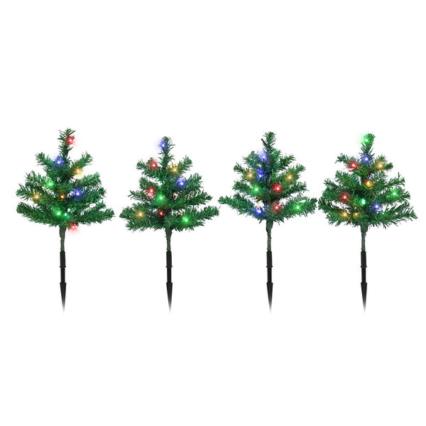 Festive Magic LED Christmas Tree Path Stakes - 43cm, Pack of 4, Multicolour