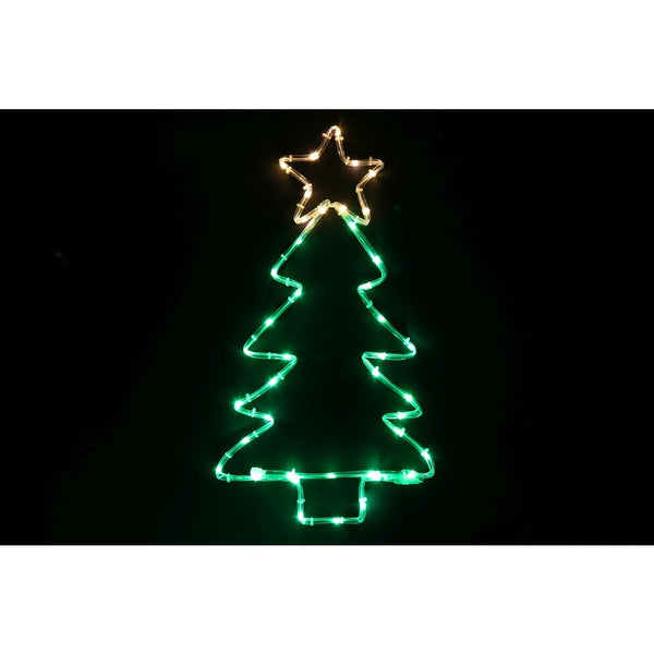 Festive Magic LED Tube Light Christmas Tree with Star - 27.5 x 49cm, Static