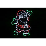 Festive Magic Twinkling LED Rope Light Waving Santa - 75 x 100cm, Red