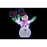 Festive Magic LED Mesh Tinsel Snowman Christmas Decoration - Waving Pose