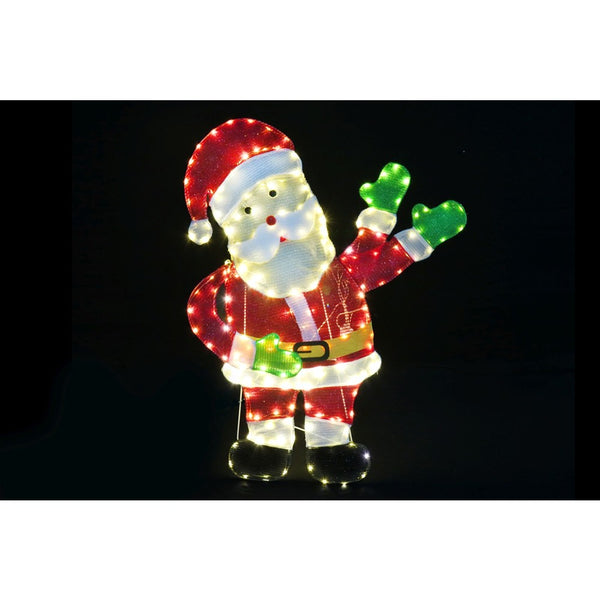 Festive Magic LED Mesh Tinsel Waving Santa Decoration - Multicolour