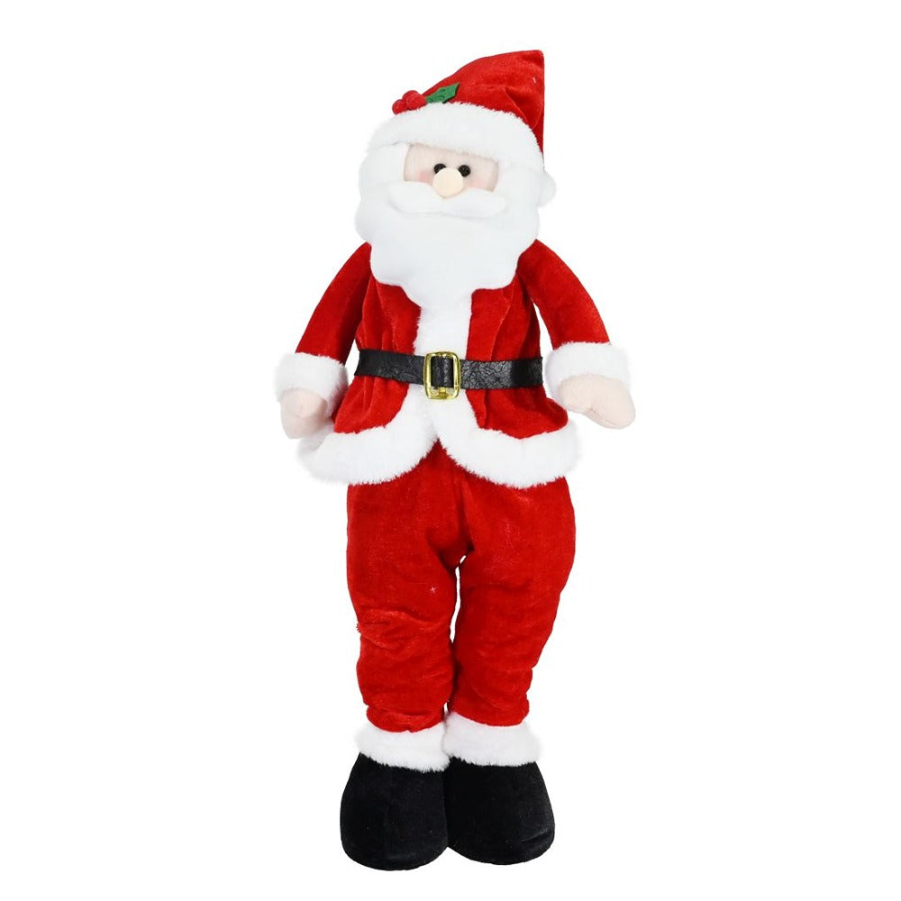Festive Magic Traditional Plush Standing Santa Decoration - 59cm, Red