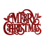 Festive Magic Red Metal Merry Christmas Sign - 62 x 40cm, Assorted Designs