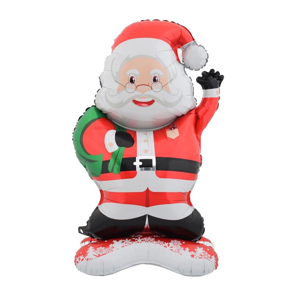 Festive Magic Stand-Up Santa Claus Foil Balloon - 89cm, Self-Standing