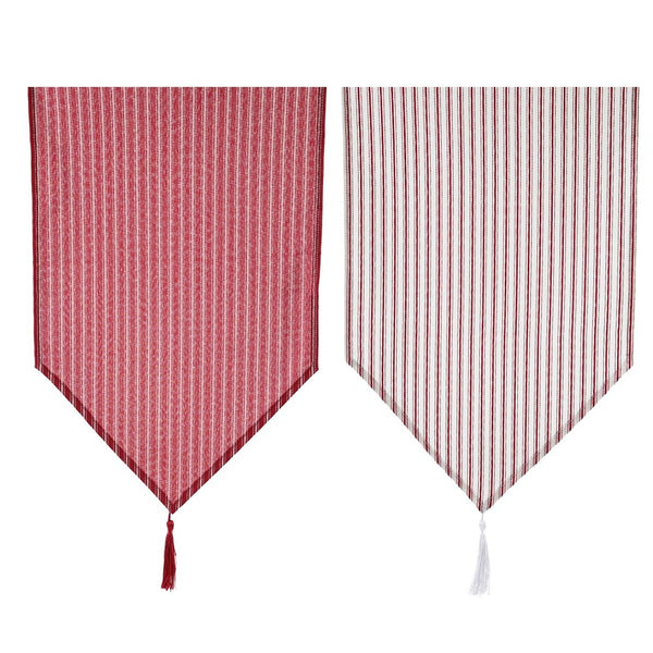 Festive Magic Assorted Candystripe Christmas Table Runner - 180cm, Red and White