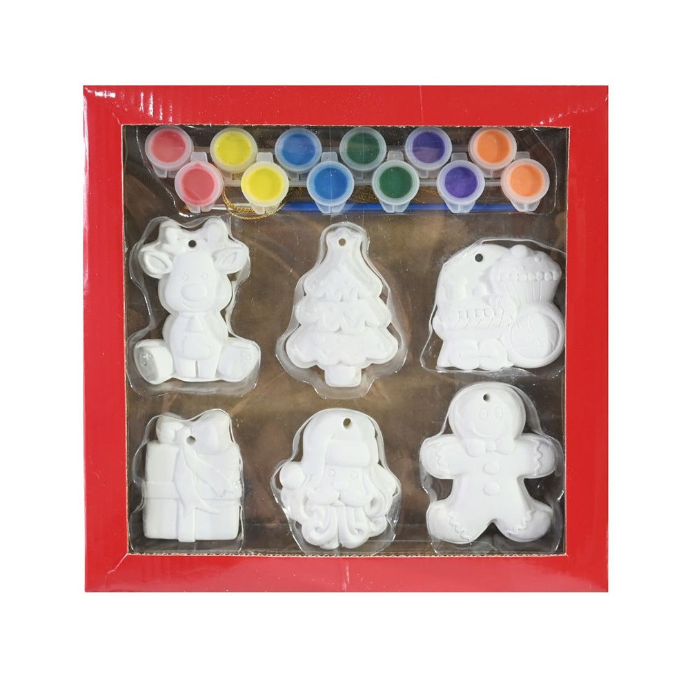 Festive Magic Hanging Christmas Painting Set - 6 Pieces, Assorted Designs