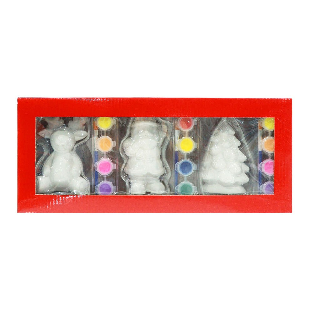 Festive Magic Christmas Character Painting Set - 3 Pieces, Assorted Designs