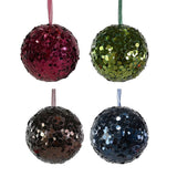 Festive Magic Sequin Christmas Tree Bauble - 10cm, Assorted Jewel Colours
