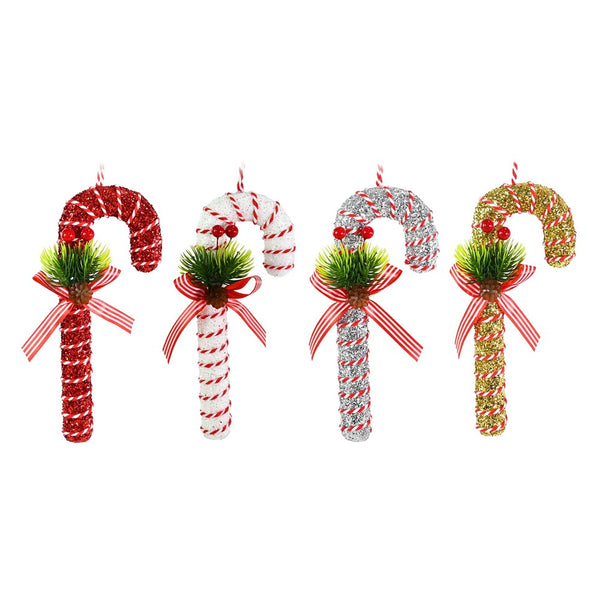 Festive Magic Glitter Candy Cane Tree Decoration - 20cm, Assorted Colours