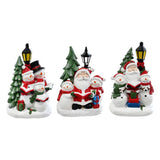 Festive Magic Light-Up Christmas Figure Scene with Lamppost - Assorted Designs