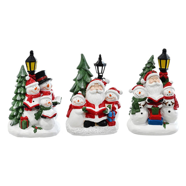 Festive Magic Light-Up Christmas Figure Scene with Lamppost - Assorted Designs