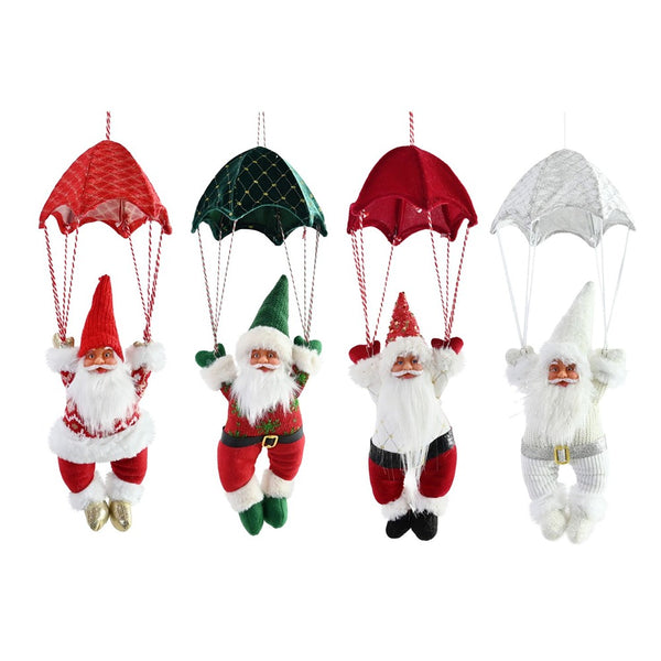 Festive Magic Parachuting Santa Hanging Decoration - 46cm, Assorted Designs