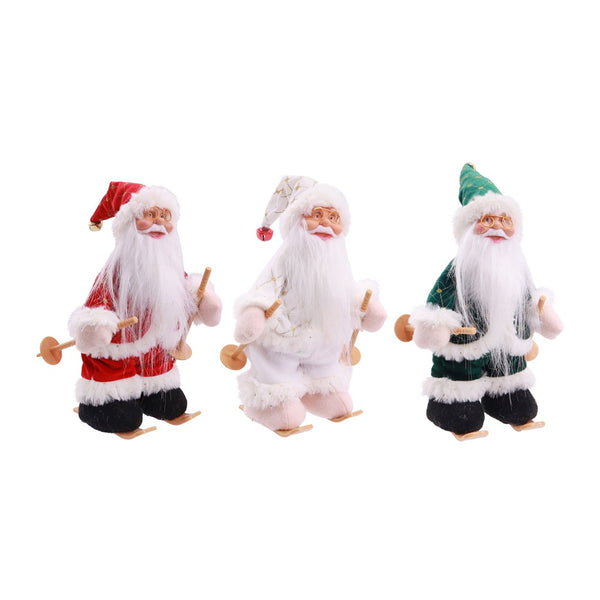 Festive Magic Skiing Santa Figure - 28cm, Assorted Designs and Colours