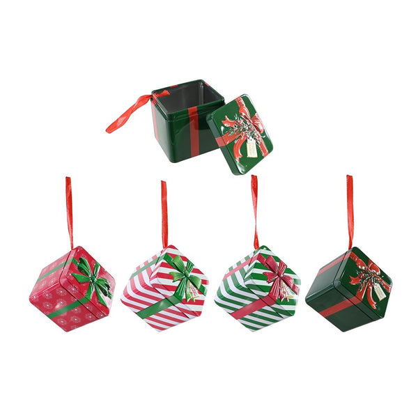 Festive Magic Hanging Gift Tin Christmas Ornament - Assorted Designs and Colours